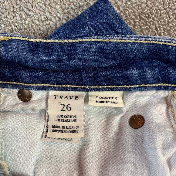 TRAVE Jeans Colette Kick Flare Mid Rise Size 26 - Picture 7 of 12